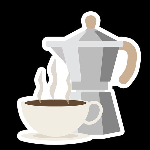 Coffee Cup and Drip - Waterproof Sticker