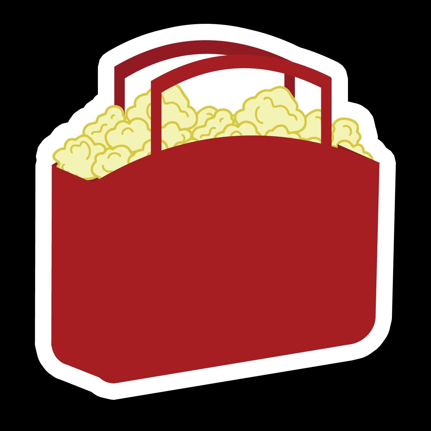 Purse Popcorn Bucket DWP - Waterproof Sticker