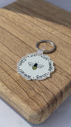 Bee Keychain Motivational  | Positive Keychain | Motivational Keychain | Bee Gift