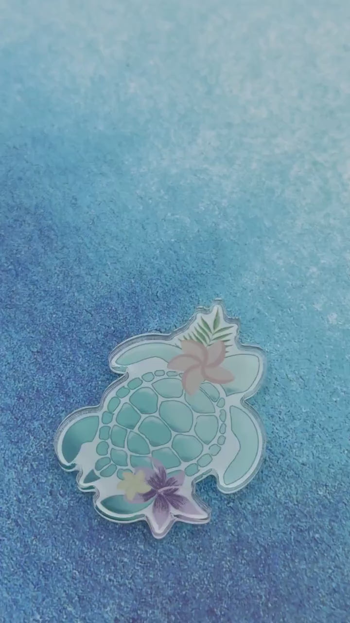 Tropical Turtle  - Acrylic Magnet