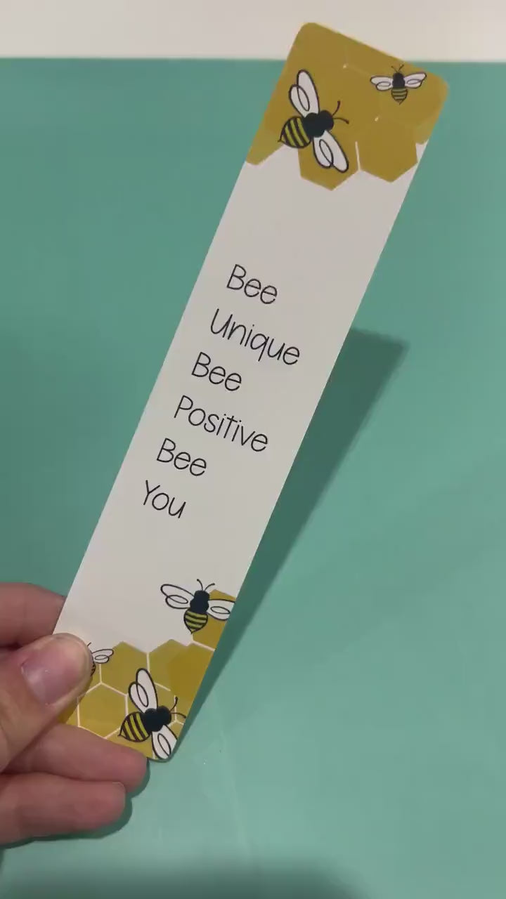 Bee Positive Motivational  Double Sided Bookmark - 1.5" x7"