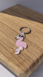 Flamingo Crossing Village Flamingo Mascot Acrylic Keychain