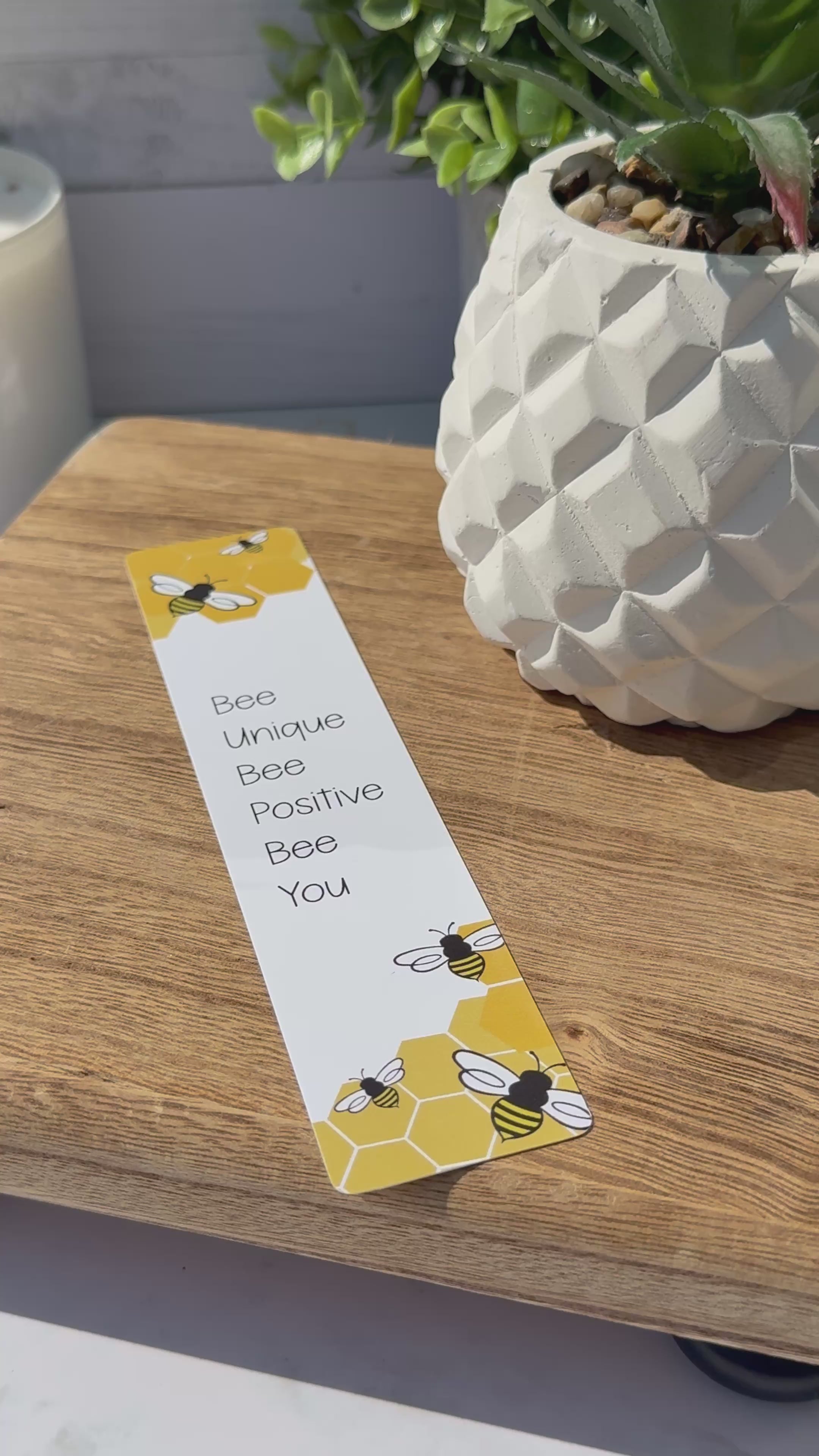 Bee Positive Motivational  Double Sided Bookmark - 1.5" x7"