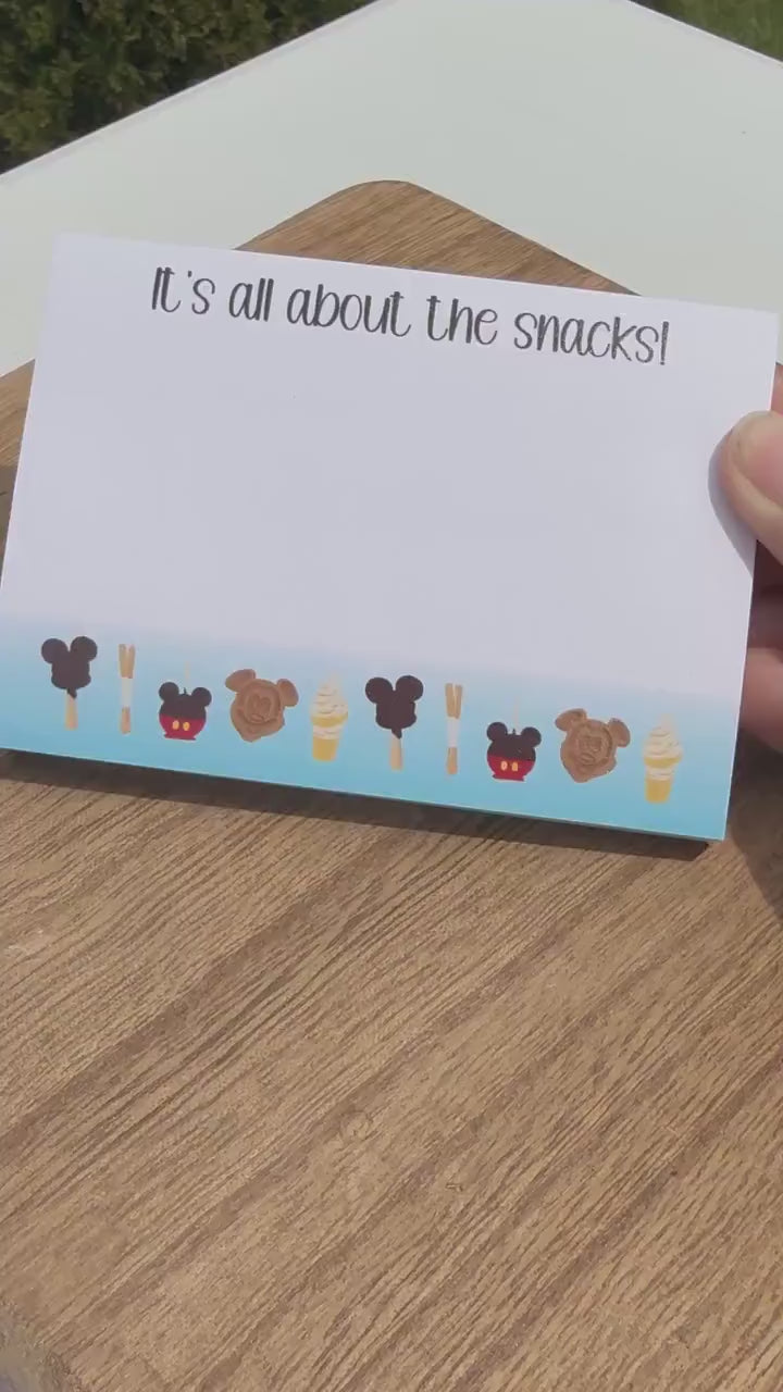 It's All About The Snacks -  4”x3” Post-Its | Disney Snacks