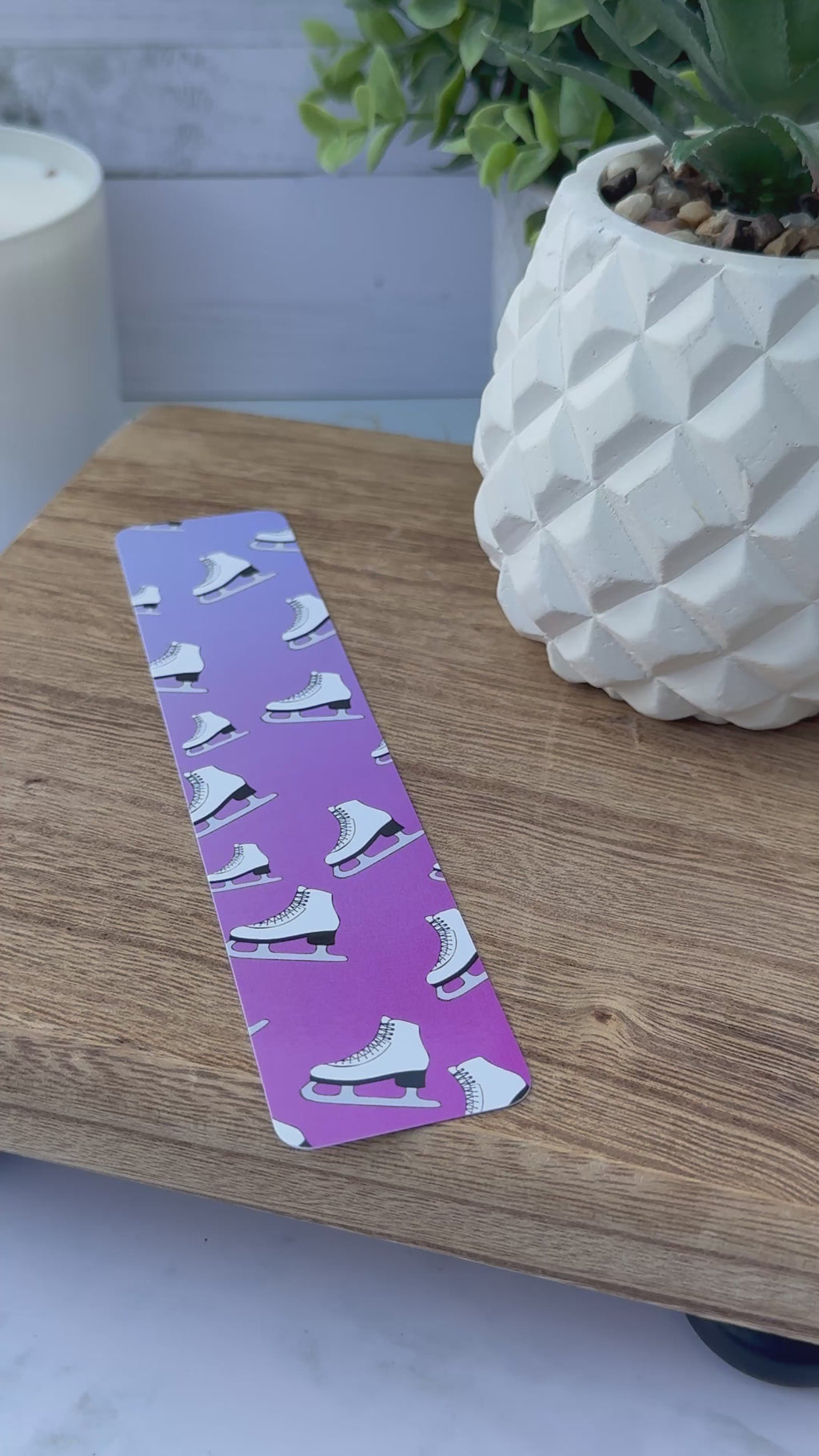 Figure Skater Double Sided Bookmark - 1.5" x7"