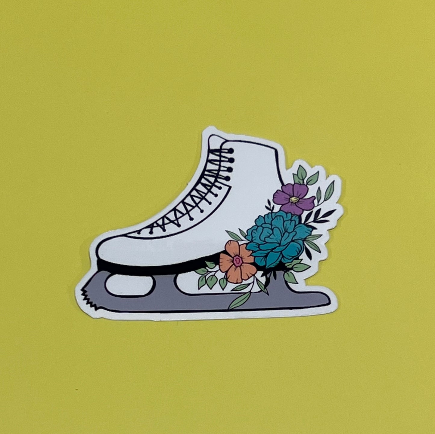 Floral Skate Waterproof Sticker