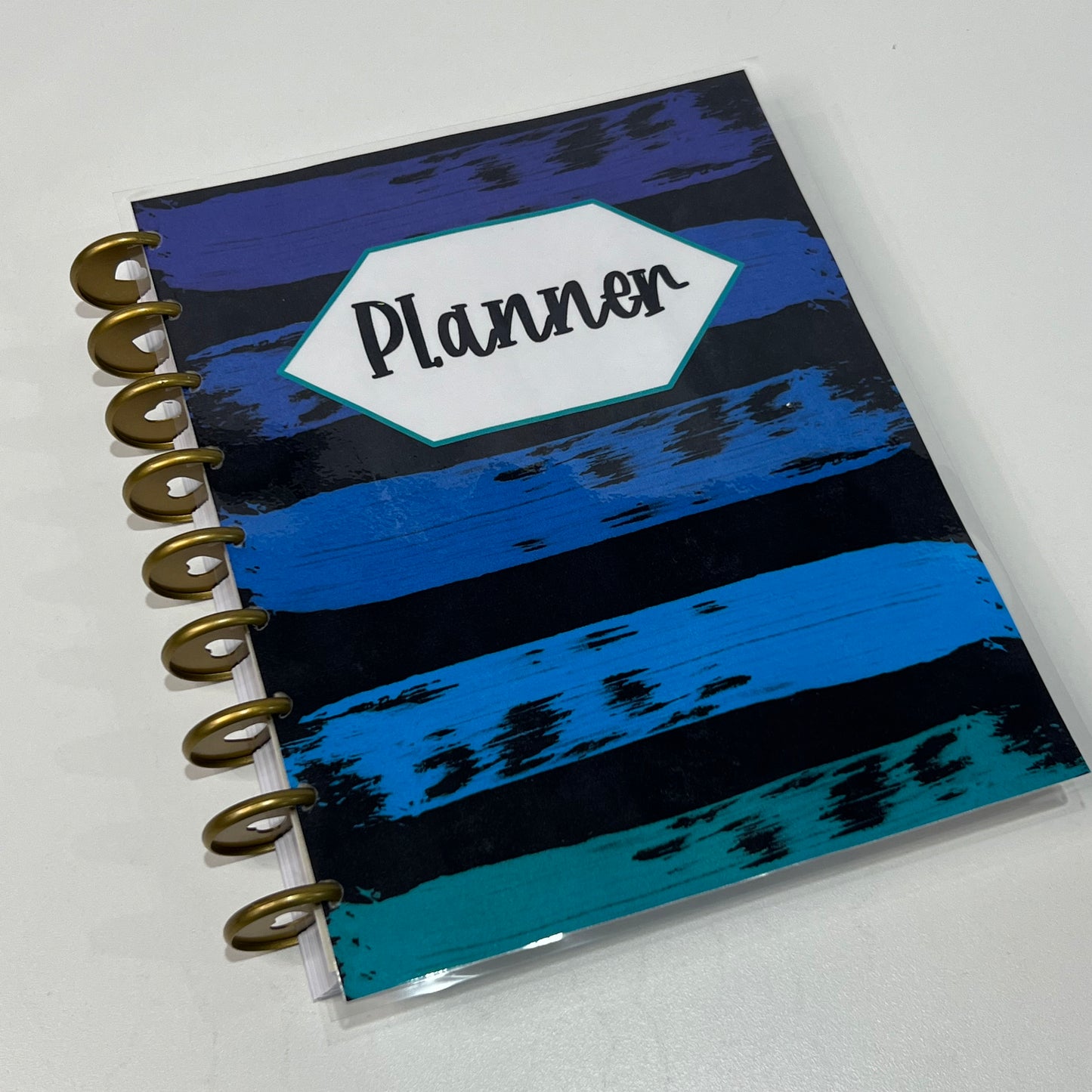 Happy Planner Classic Covers Front and Back - Blue Paint Strokes