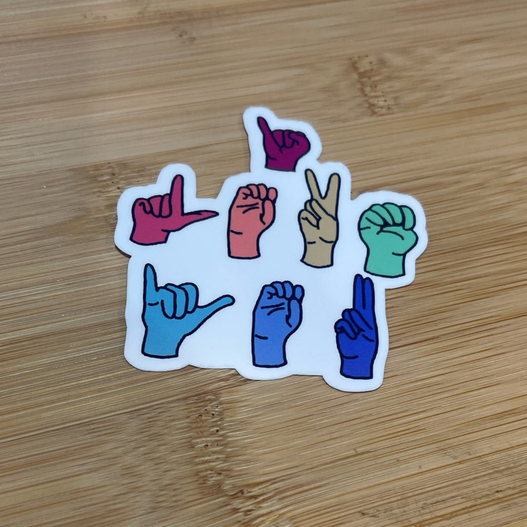 I Love You  ASL Waterproof Sticker