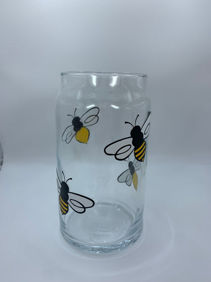 Bee Cold Brew Glass 16oz - Bee Collection | Bee Gift