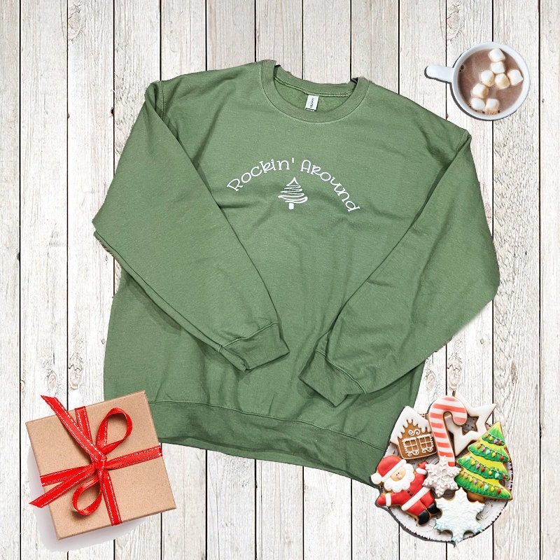Rockin Around Sweatshirt | Holiday Sweatshirt | Festive Sweatshirt