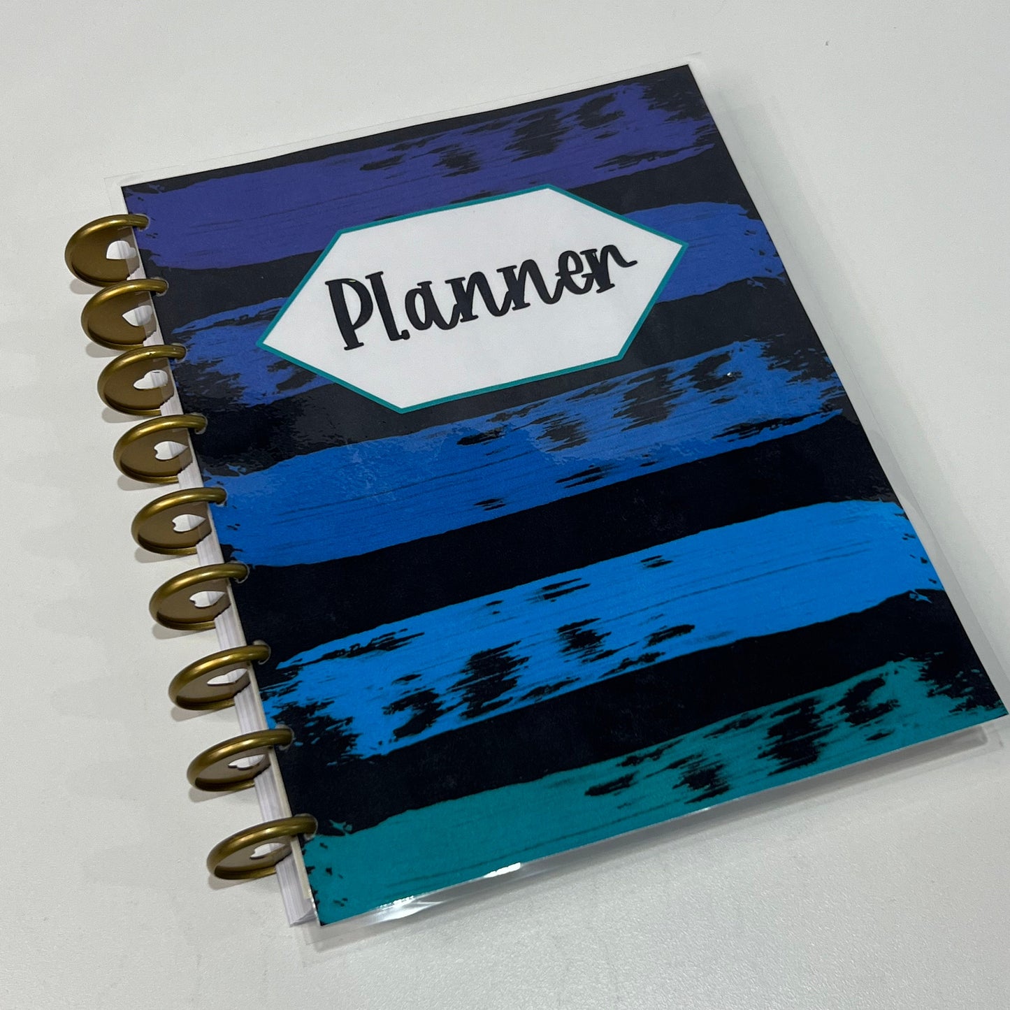 Happy Planner Classic Covers Front and Back - Blue Paint Strokes | Happy Planner Classic Cover