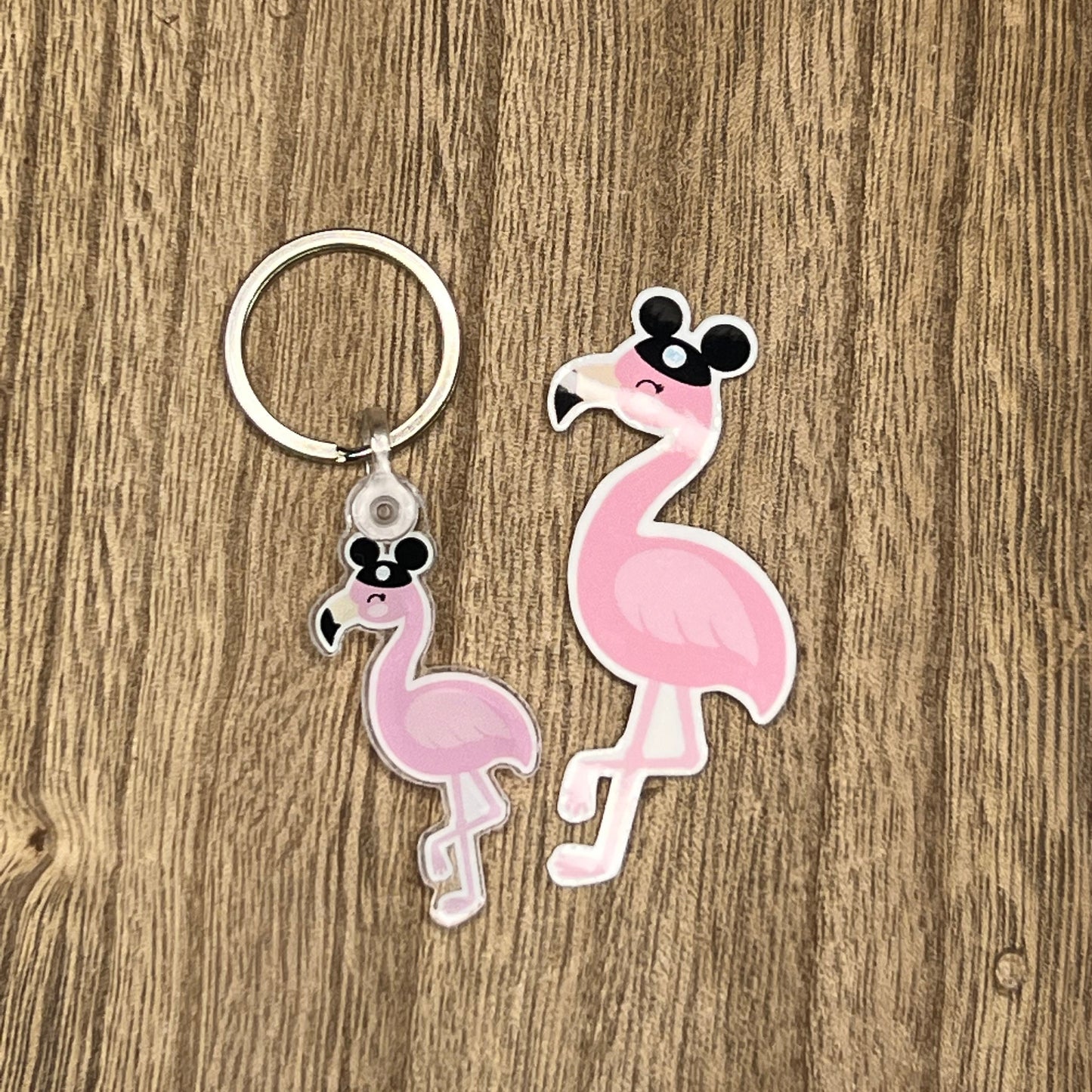 Flamingo Crossing Village Flamingo Mascot Acrylic Keychain