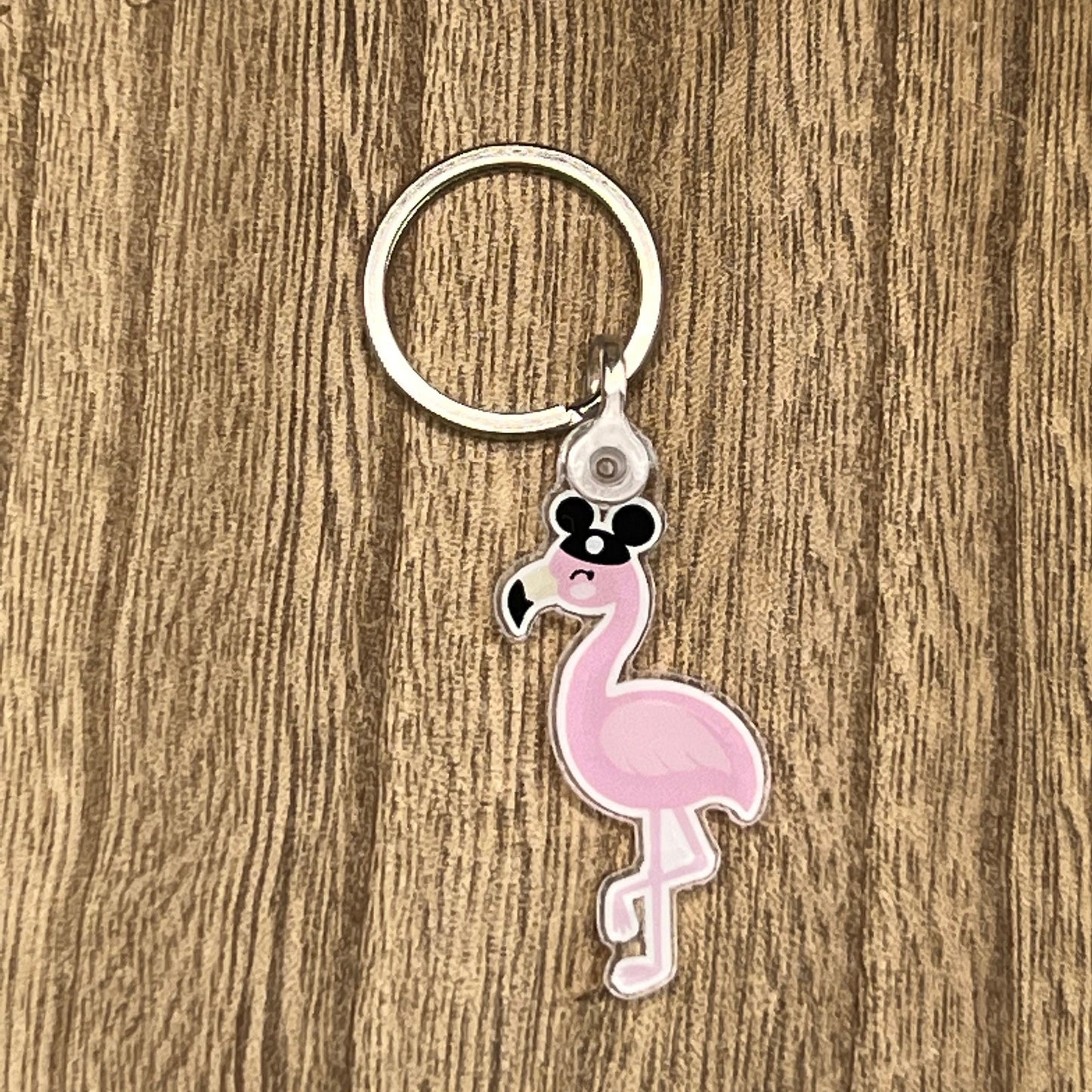 Flamingo Crossing Village Flamingo Mascot Acrylic Keychain