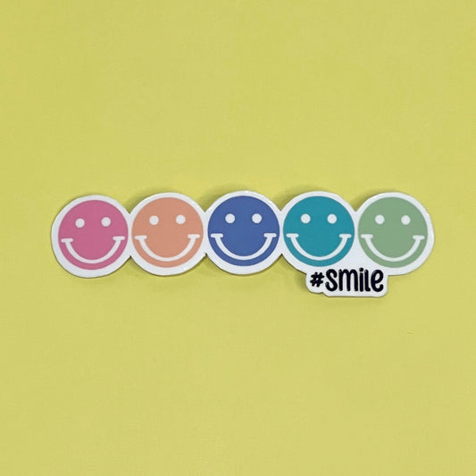 5 Smile Row Waterproof Sticker