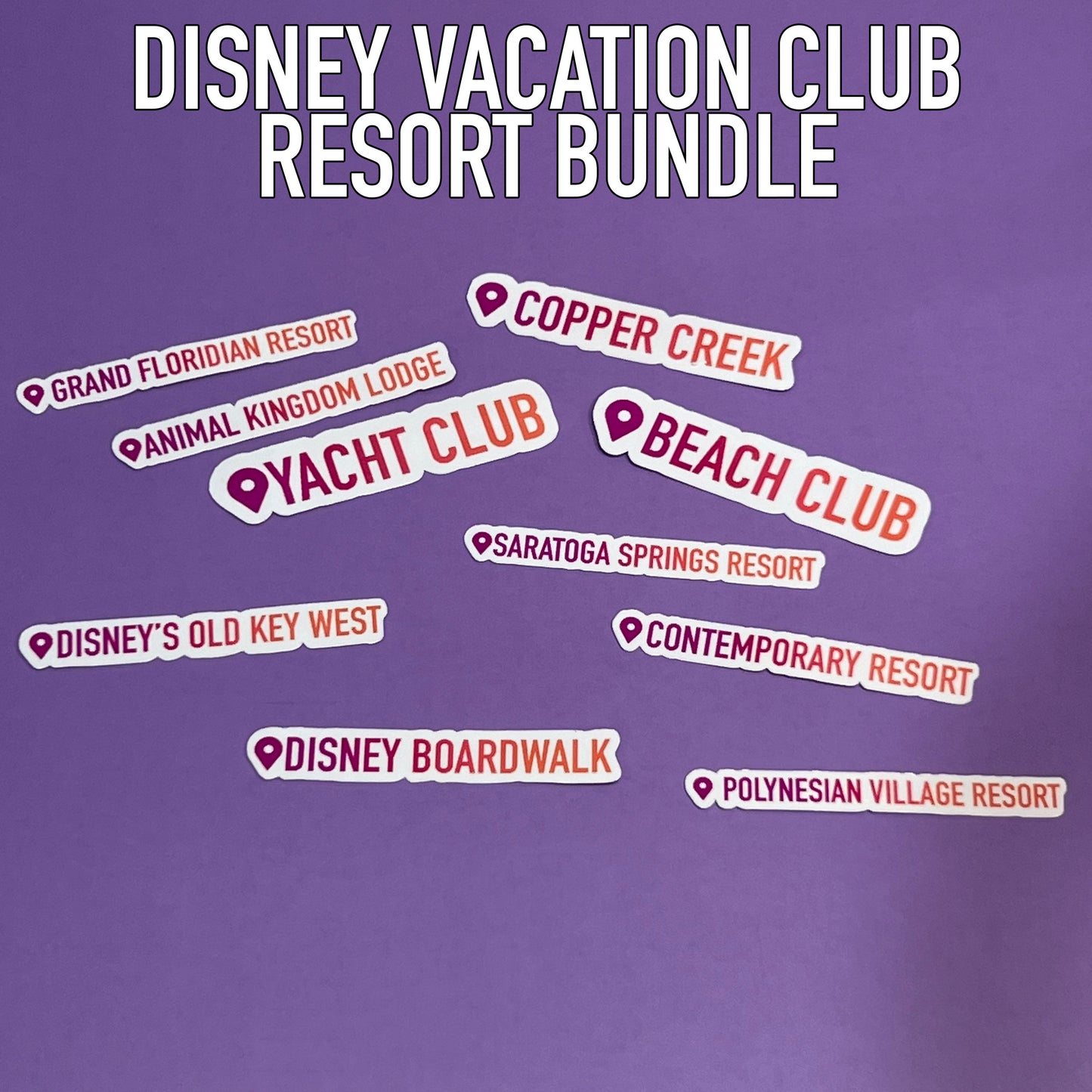Where I've Been - Disney Vacation Club Resorts | Waterproof Sticker Bundle
