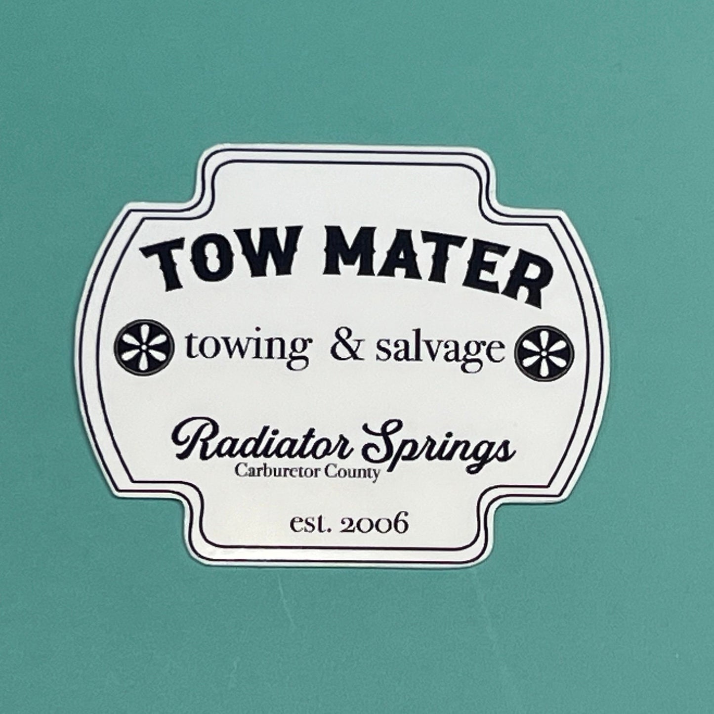 Tow Mater Towing & Salvage Cars Inspired Waterproof Sticker