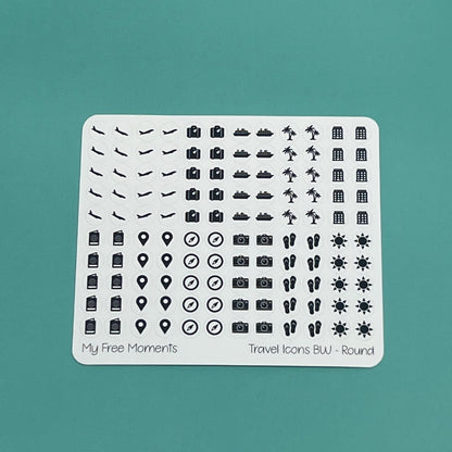 Travel Icon Dot Stickers - Planner Sticker Sheets Individual